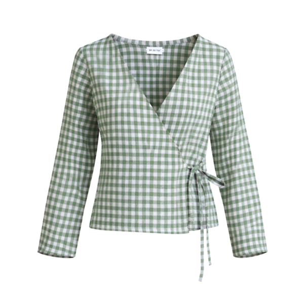 Gingham Wrap Top