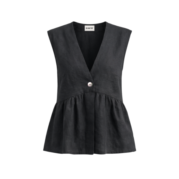 Linen Peplum Waistcoat