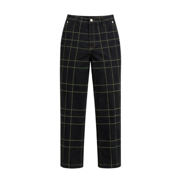 Denim Topstitched Trousers